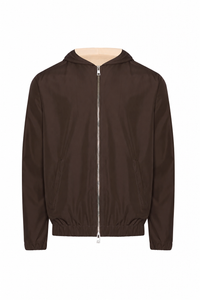 Veste coupe-vent capuche · Marron