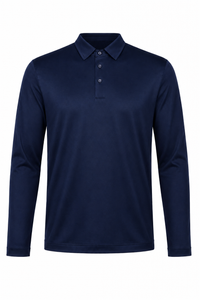 Polo mercerisé manches longues · Marine