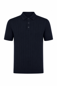 Polo côtelé · Marine