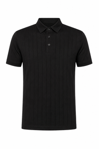 Polo côtelé · Noir