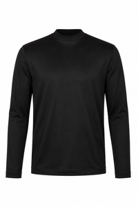 T-shirt mercerisé manches longues · Noir