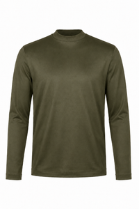 T-shirt mercerisé manches longues · Olive