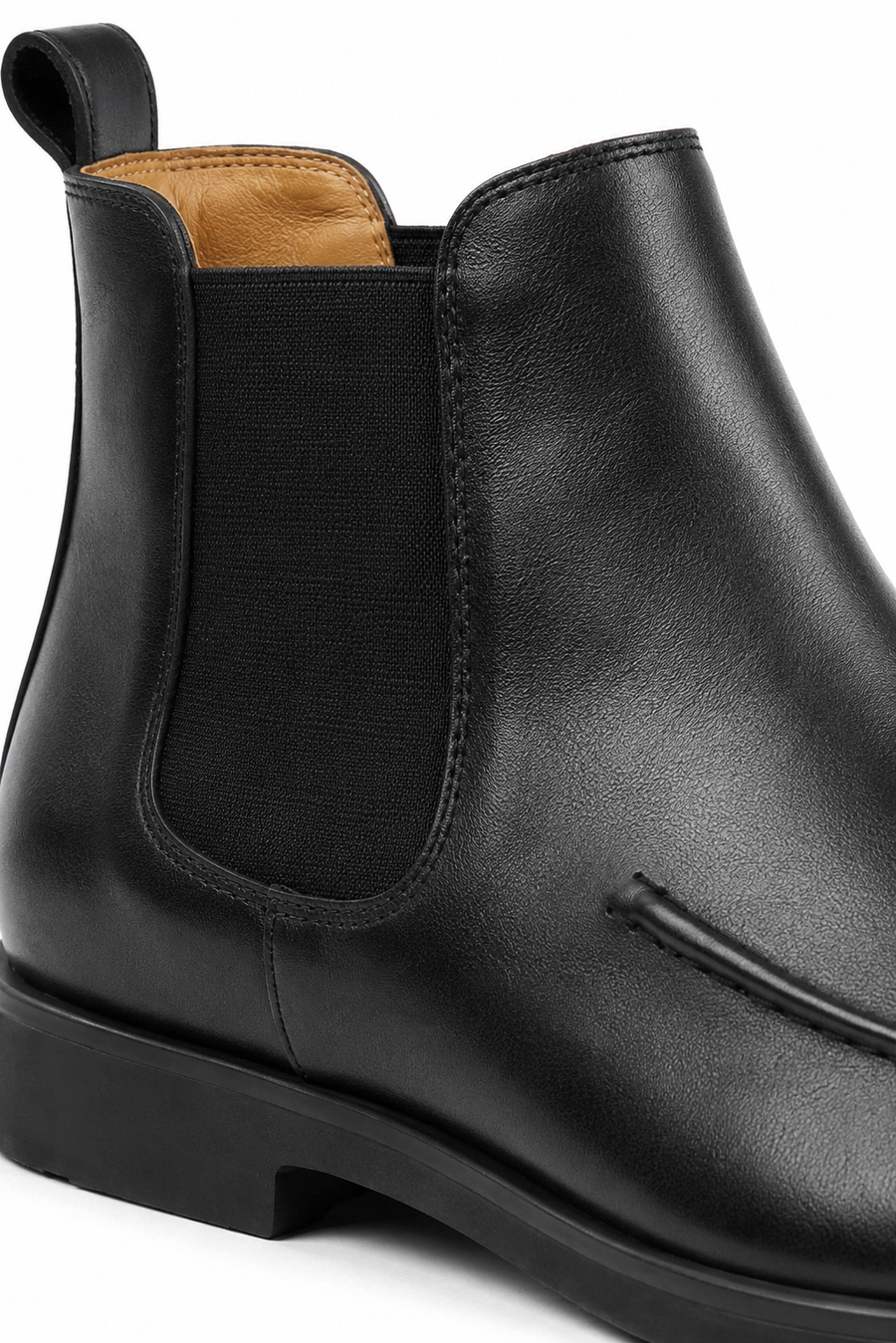 Botim Chelsea em pele · Preto — Vista 3