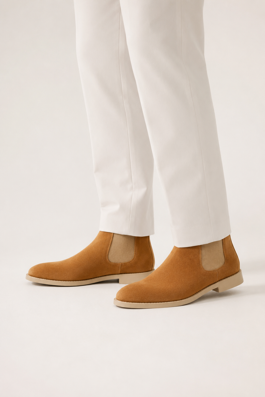 Chelsea-Boot aus Veloursleder · Bernstein — Ansicht 4