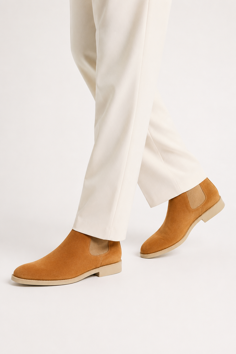 Chelsea-Boot aus Veloursleder · Bernstein — Ansicht 5