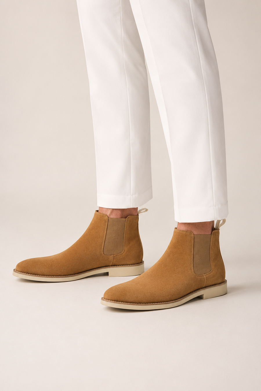 Suede Chelsea boot · Camel — View 4