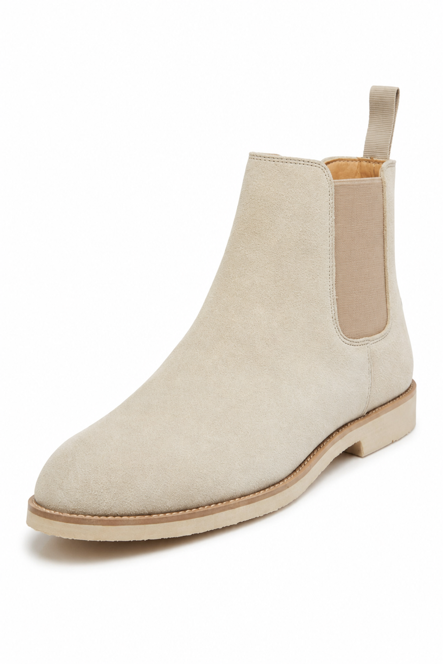 Suede Chelsea boot · Cream — View 3