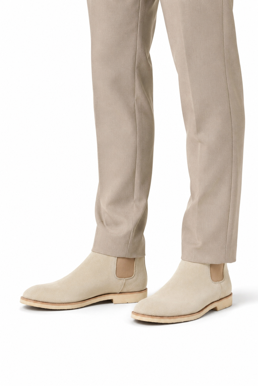 Suede Chelsea boot · Cream — View 4