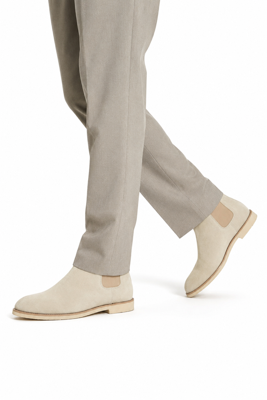 Suede Chelsea boot · Cream — View 5