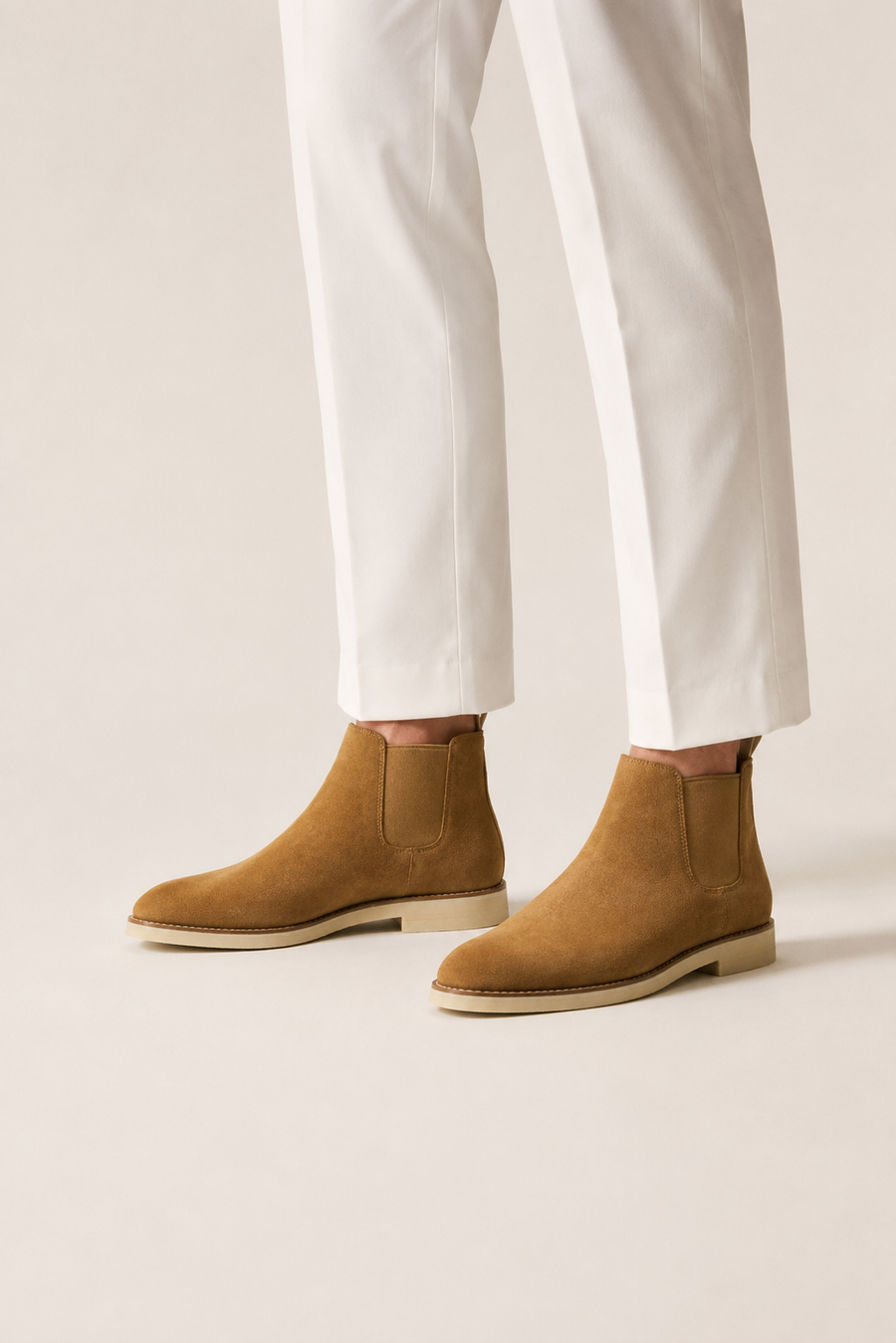 Shearling-lined suede Chelsea boot · Brown — View 4