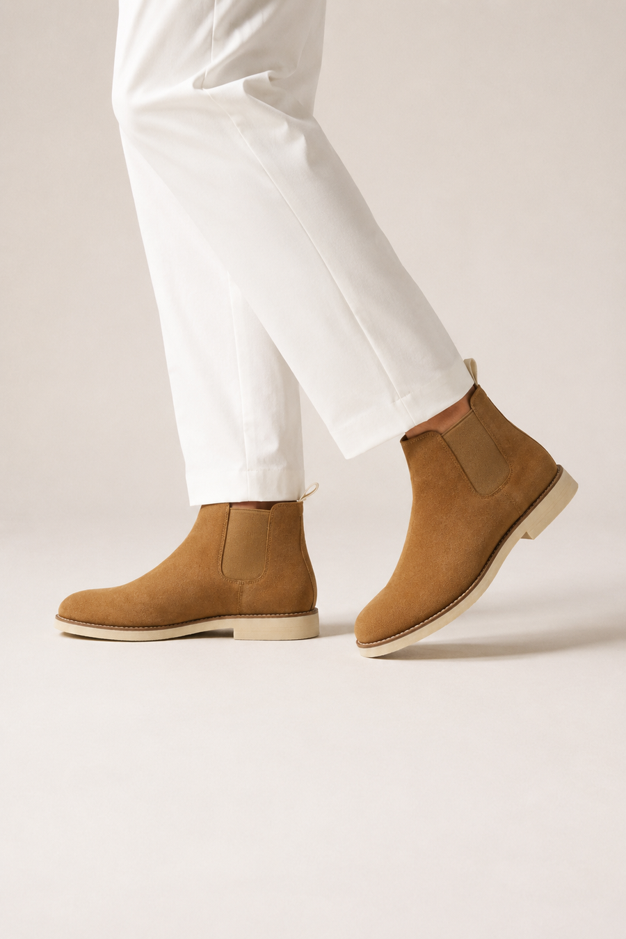 Shearling-lined suede Chelsea boot · Brown — View 5