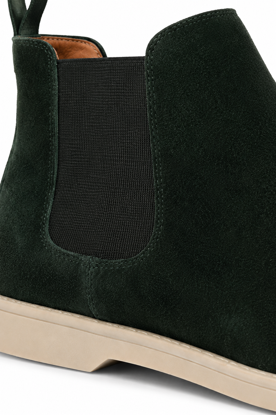 Suede Chelsea boot · Forest green — View 3