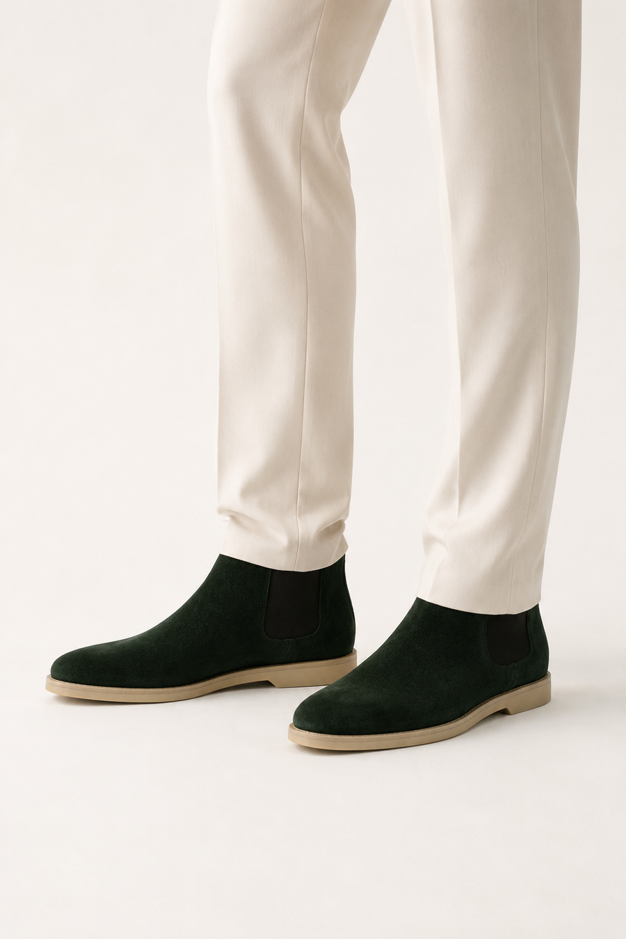 Suede Chelsea boot · Forest green — View 4