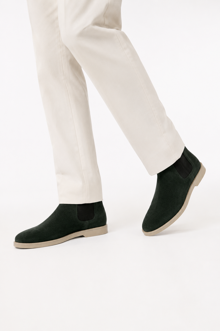 Suede Chelsea boot · Forest green — View 5
