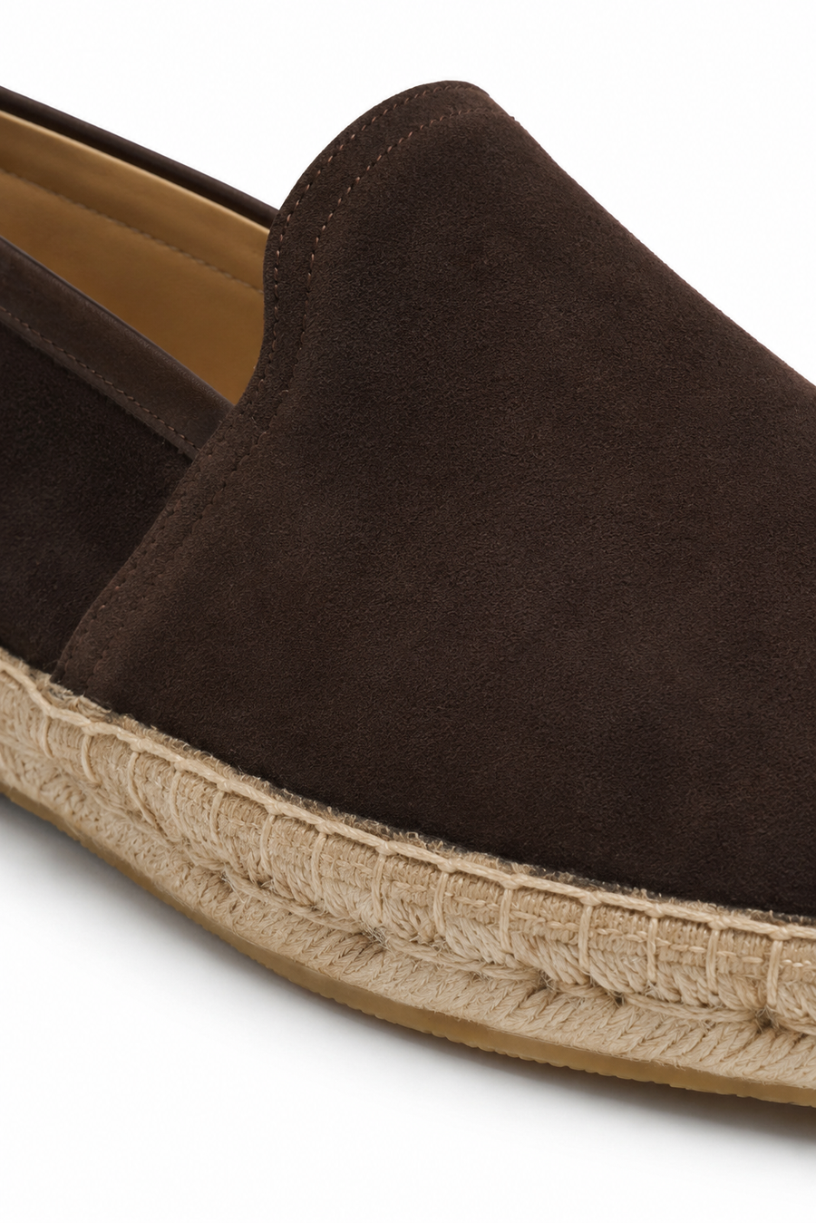 Suede espadrille loafer · Dark coffee brown — View 3