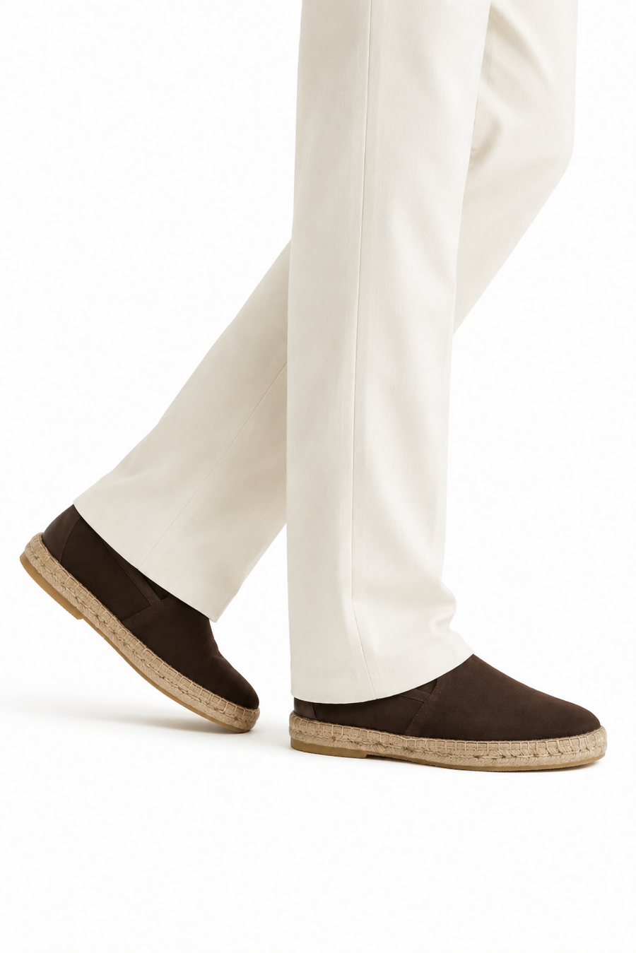 Suede espadrille loafer · Dark coffee brown — View 5