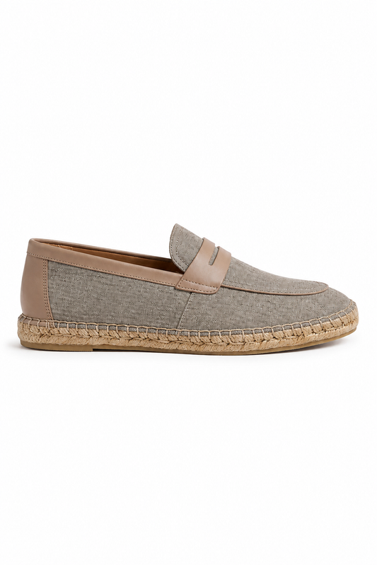 Linen espadrille loafer · Grey
