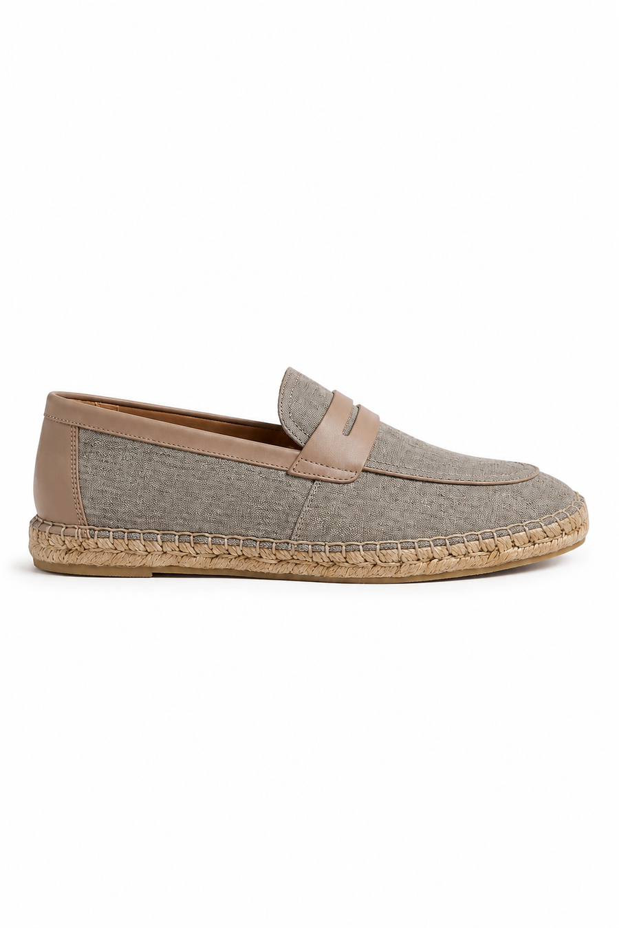 Lniane mokasyny espadryle · Szary