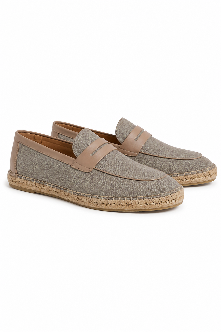 Mocassino espadrilla in lino · Grigio — Vista 2
