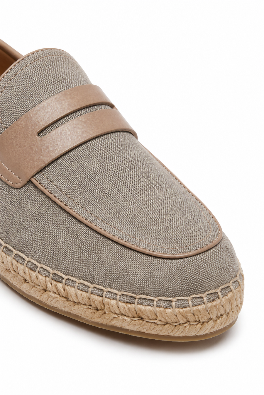 Mocassino espadrilla in lino · Grigio — Vista 3
