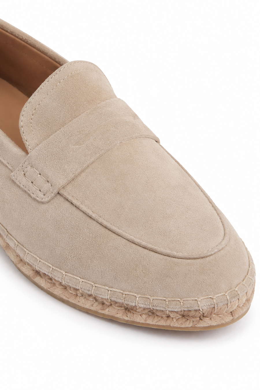 Mocassino espadrilla in camoscio · Albicocca — Vista 3