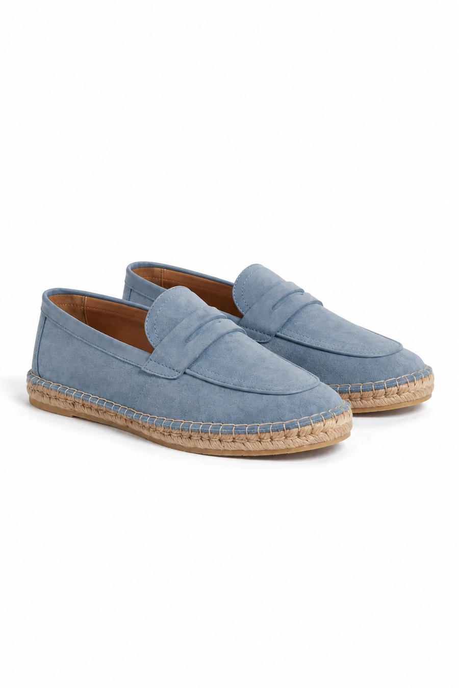 Suede espadrille loafer · Sky blue — View 2