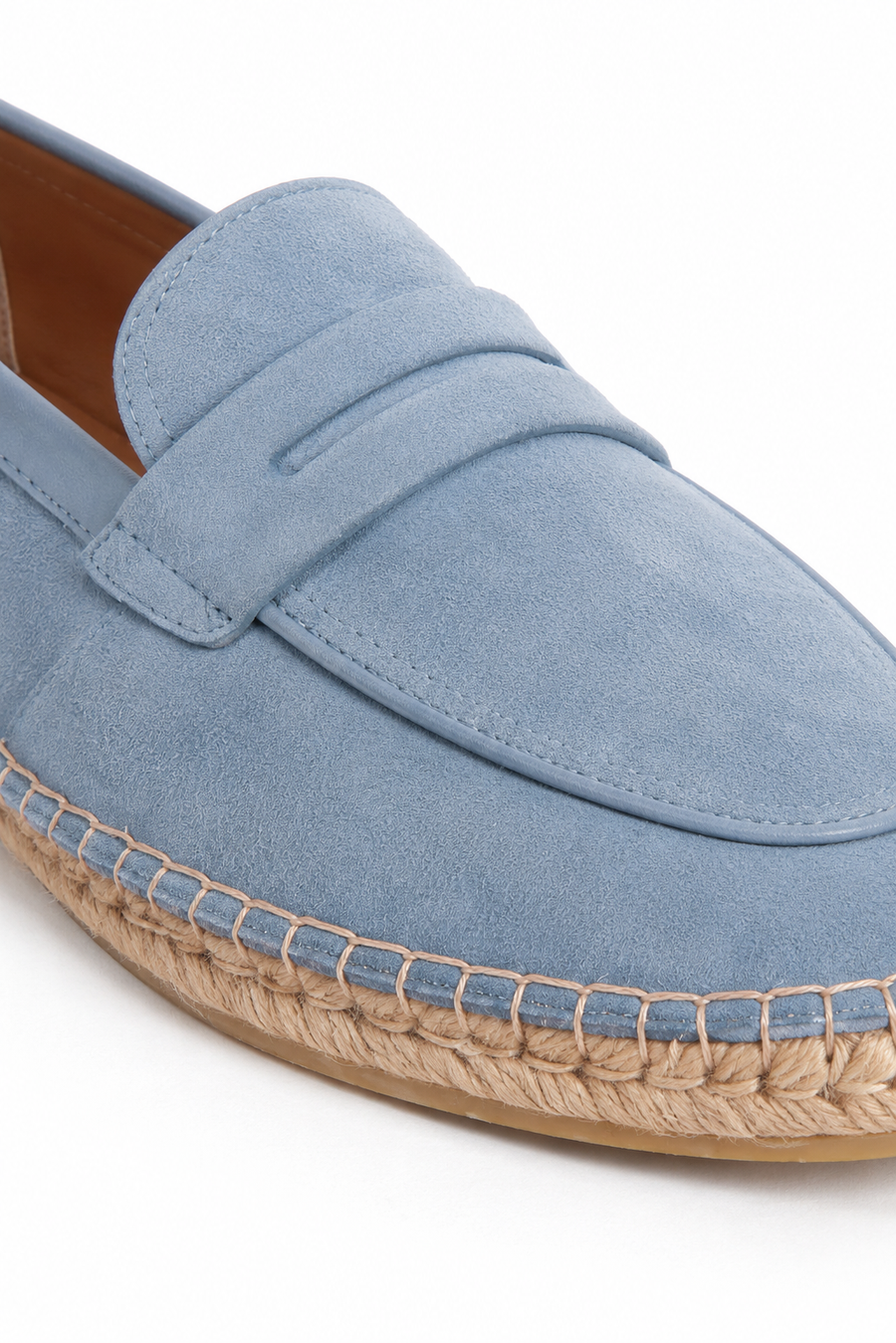 Suede espadrille loafer · Sky blue — View 3