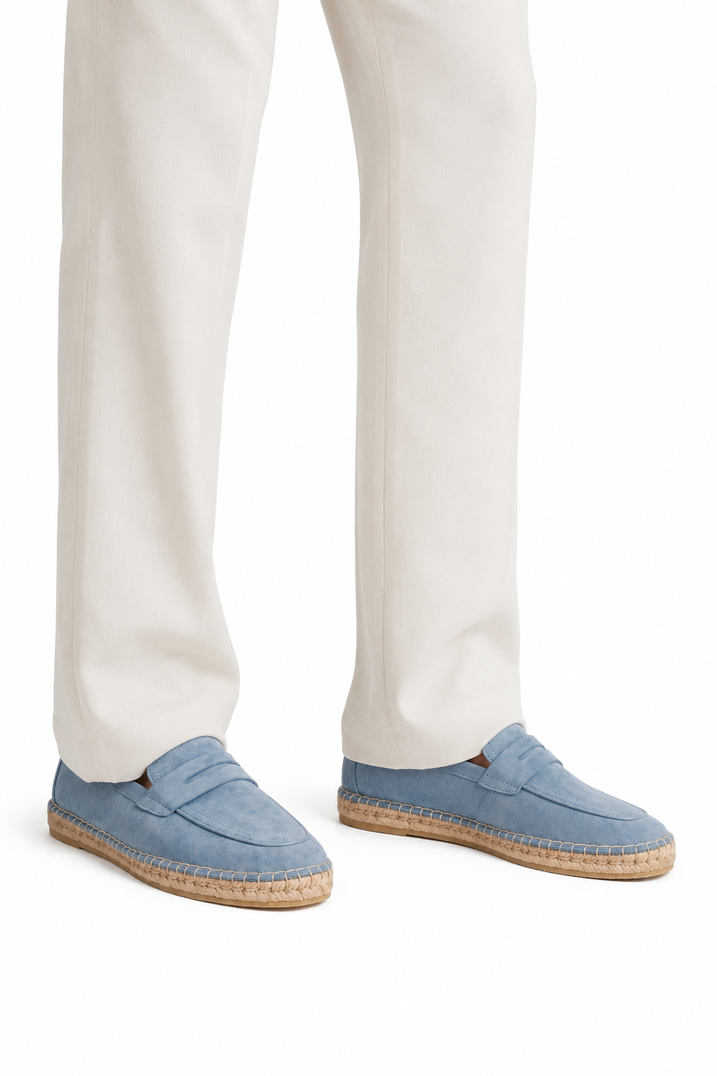 Mocassin espadrille suède · Bleu ciel - vue 4