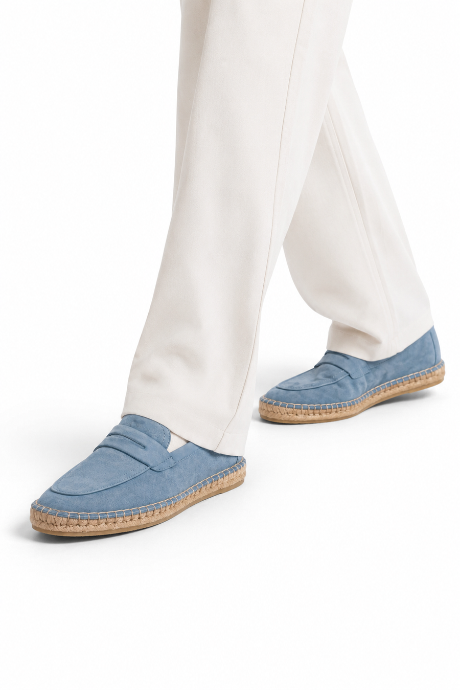 Suede espadrille loafer · Sky blue — View 5