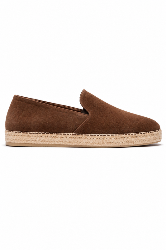 Espadrille-Loafer aus Veloursleder · Mokkabraun