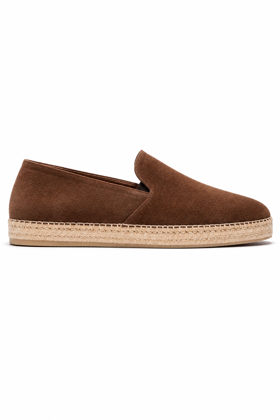 Zamszowe mokasyny espadryle · Kawowy