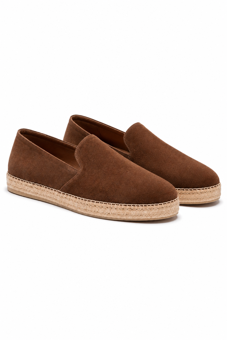 Zamszowe mokasyny espadryle · Kawowy — Widok 2