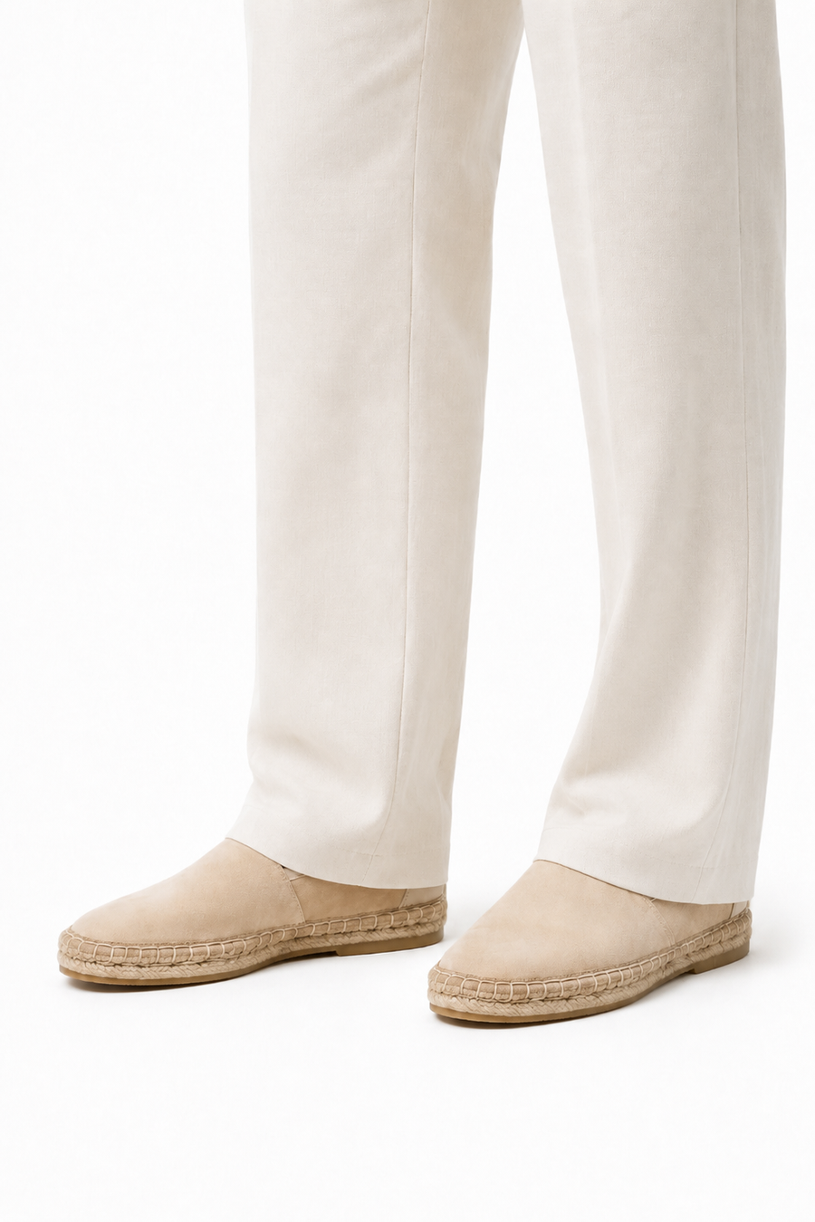Suede espadrille loafer · Cream — View 4