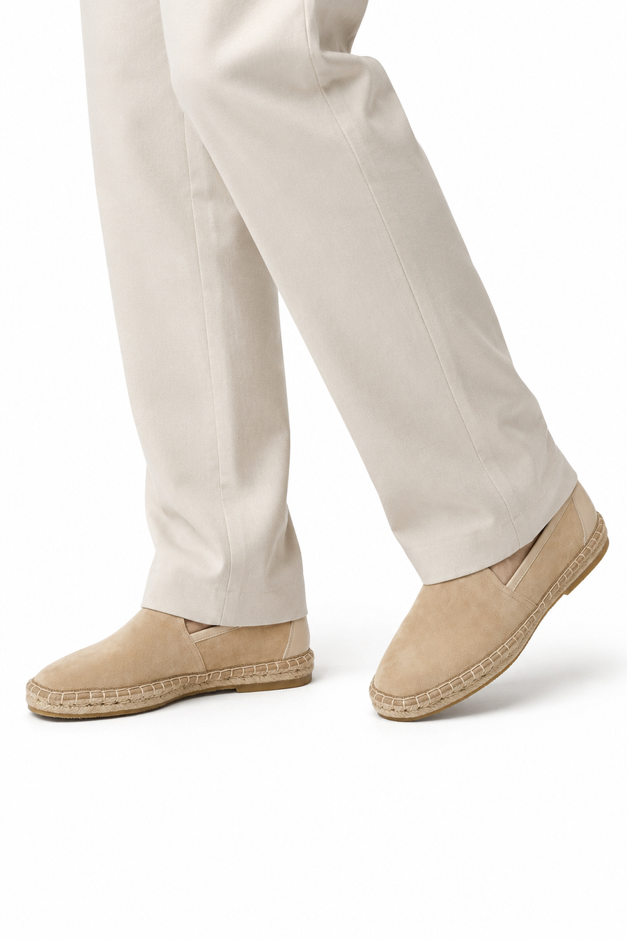 Suede espadrille loafer · Cream — View 5