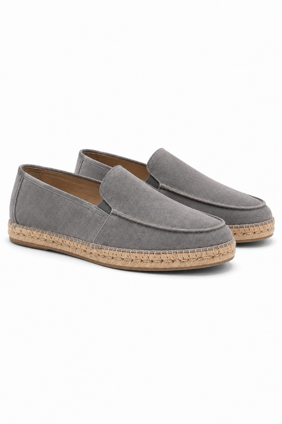 Suede espadrille loafer · Grey — View 2