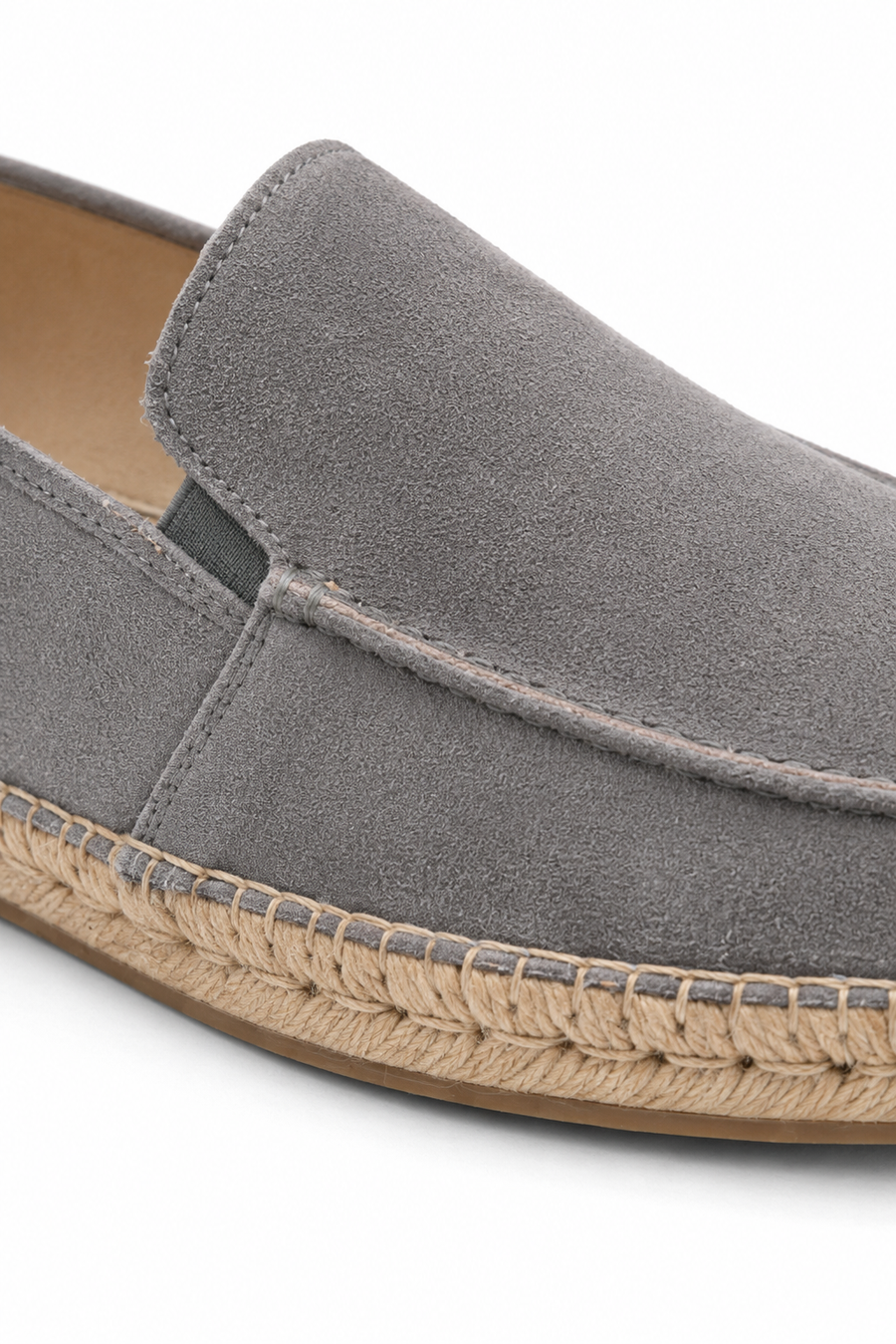 Suede espadrille loafer · Grey — View 3