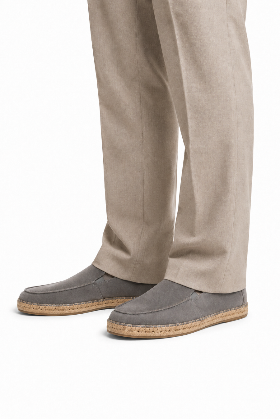 Suede espadrille loafer · Grey — View 4