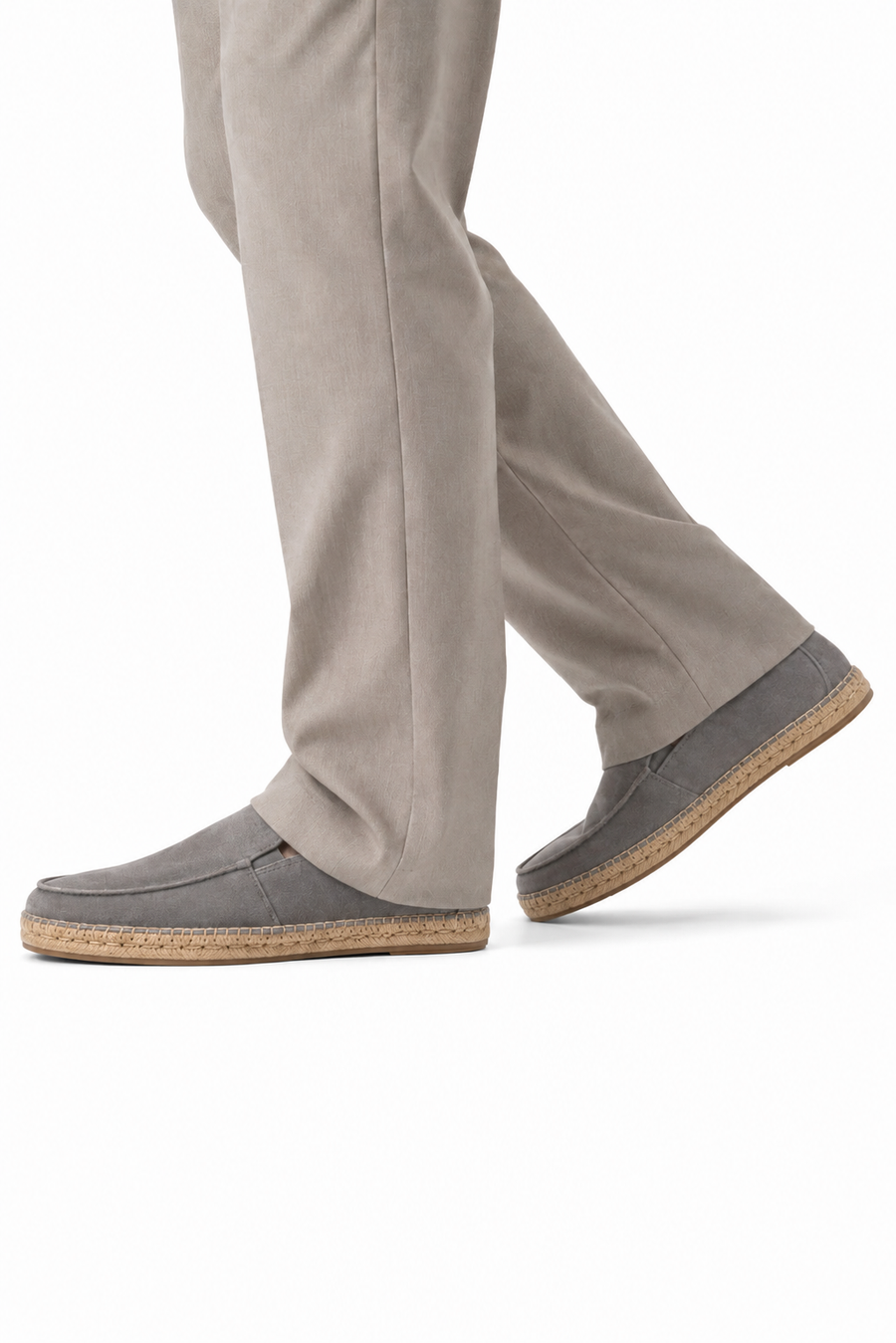 Suede espadrille loafer · Grey — View 5