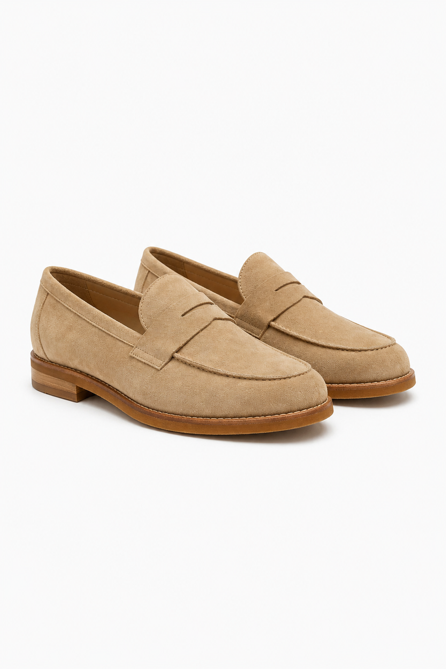 Suède loafer met bit · Goudbeige — Weergave 2