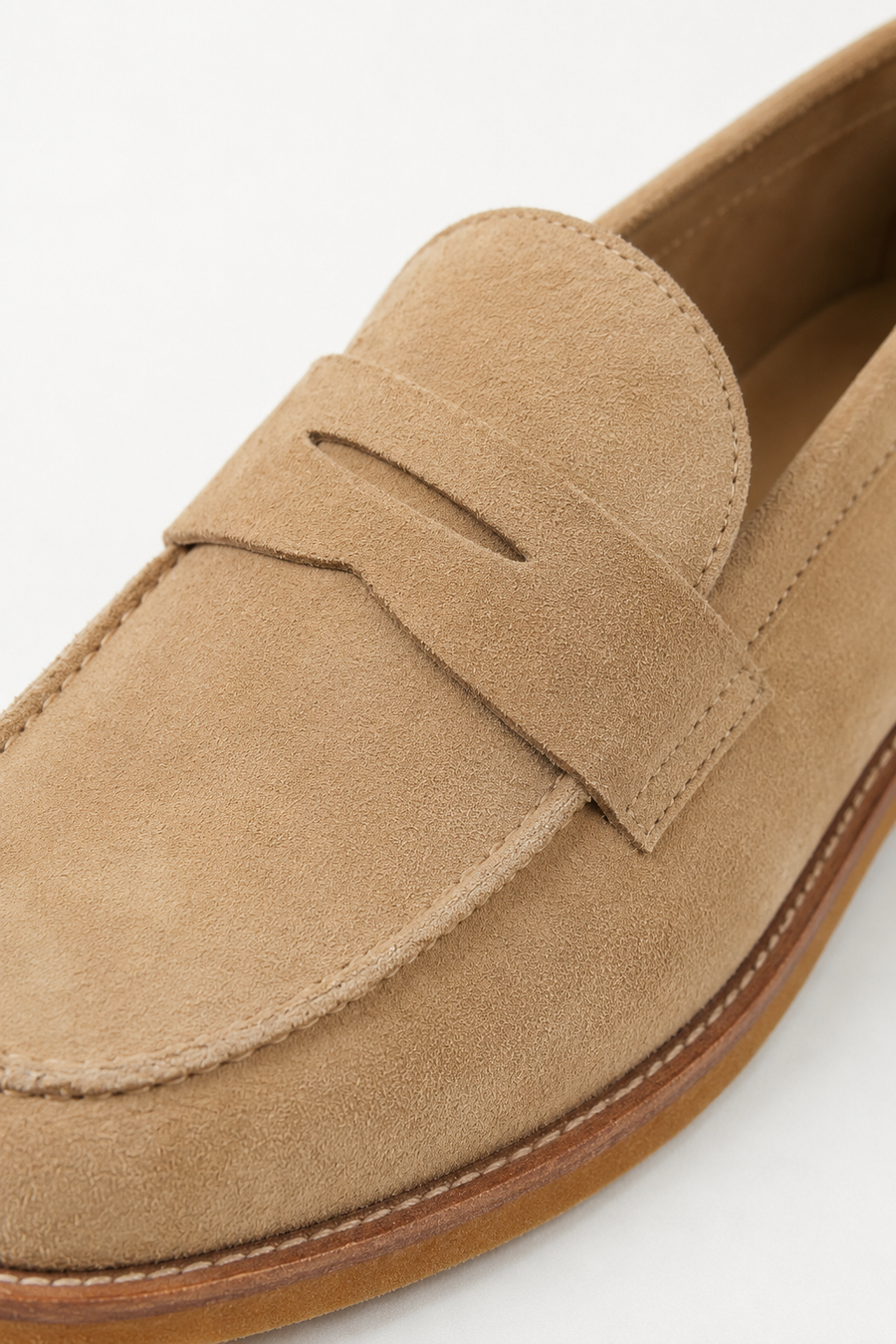 Suède loafer met bit · Goudbeige — Weergave 3