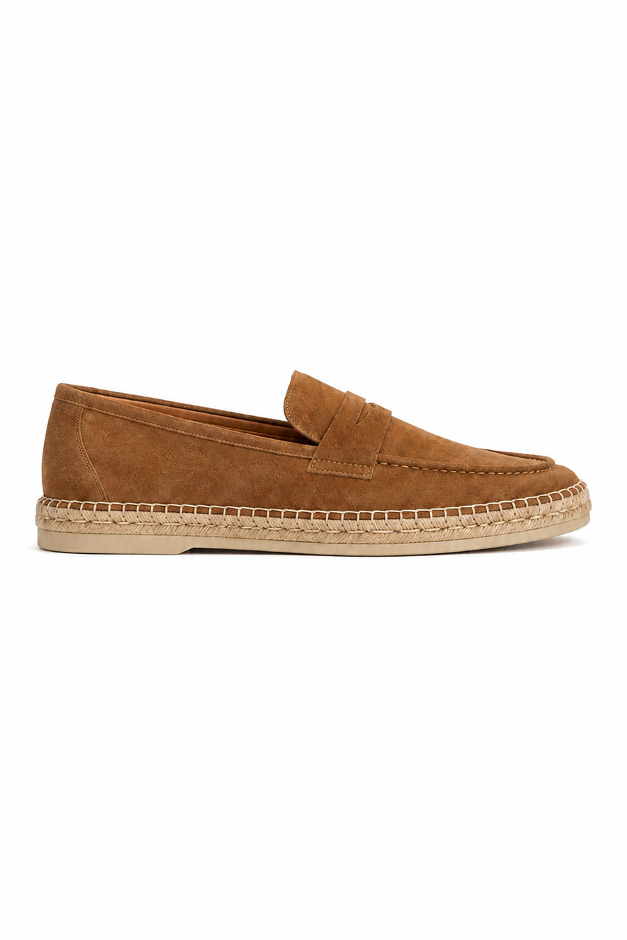 Mokasyny espadryle z metalowym detalem · Kamelowy