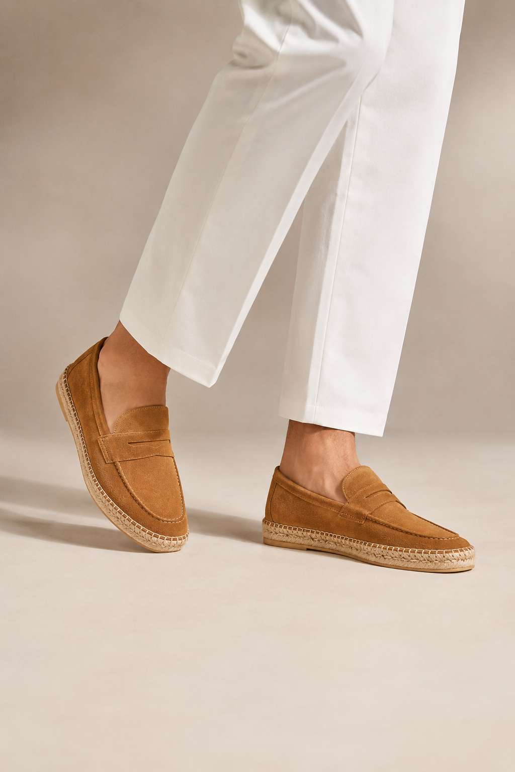 Mocassin espadrille à barrette · Camel - vue 5