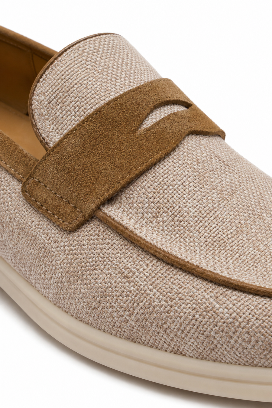 Woven horsebit loafer · Ash grey — View 3