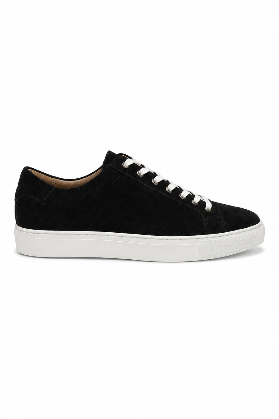 Low-top suede sneaker · Black