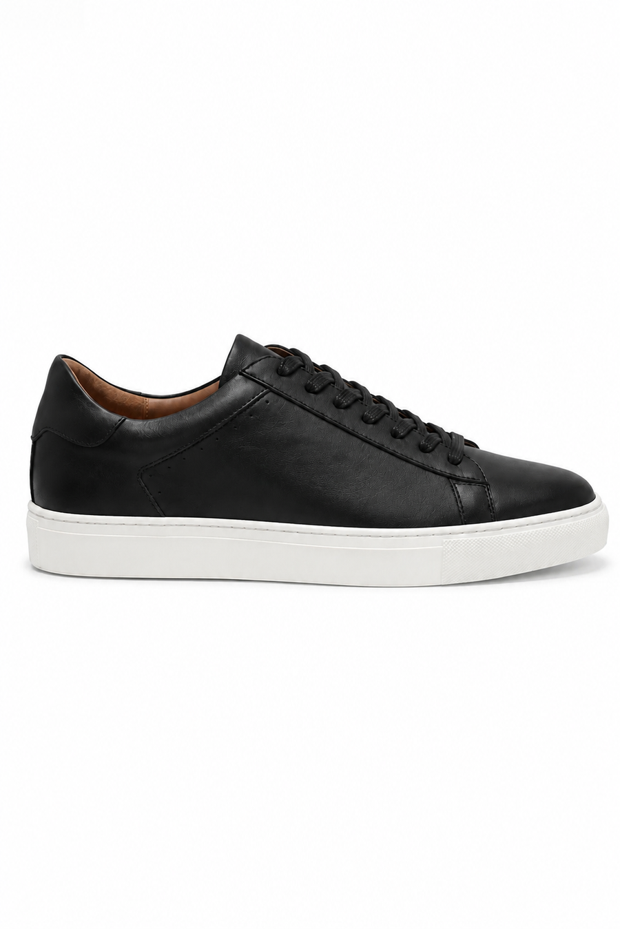 Low-top leather sneaker · Black