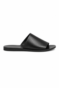 Sandale ouverte cuir · Noir
