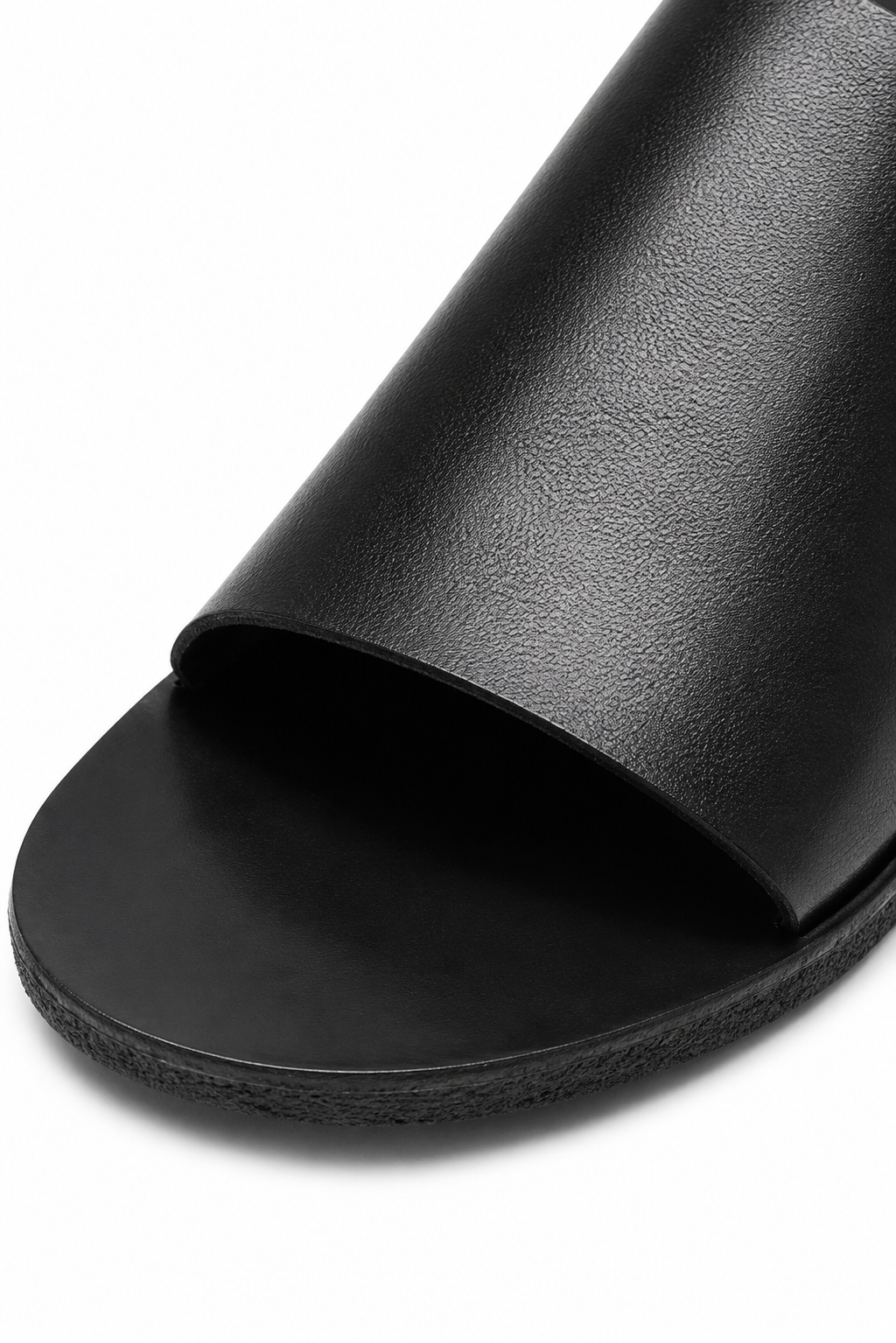 Mule cuir · Noir - vue 3