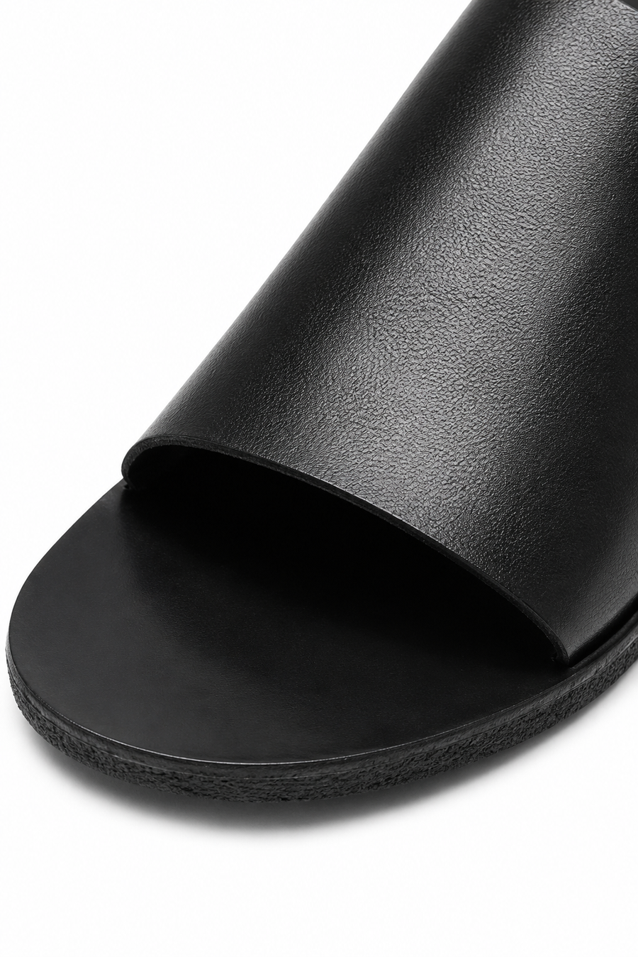 Open leather sandal · Black — View 3