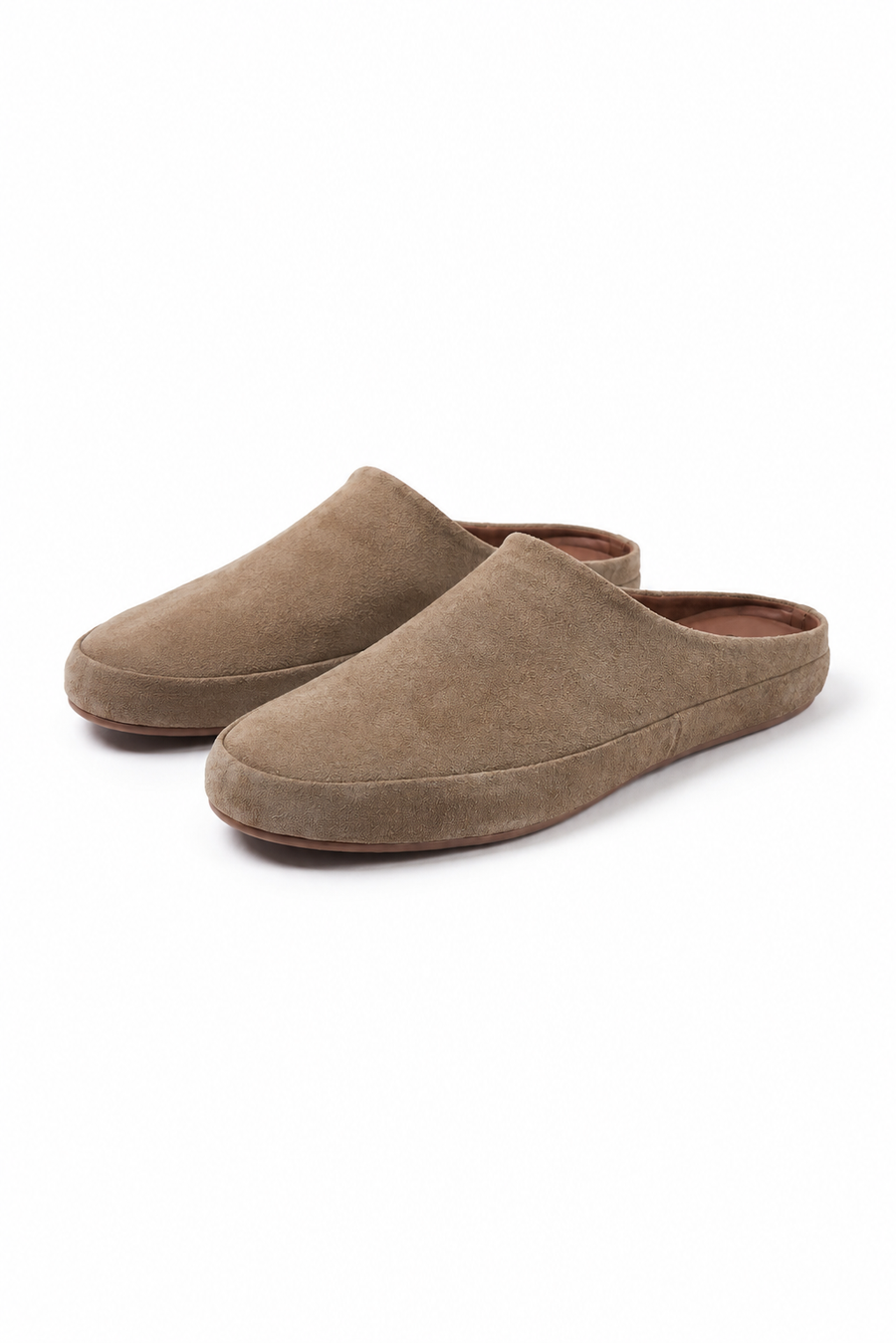 Closed-toe suede mule · Khaki — View 2