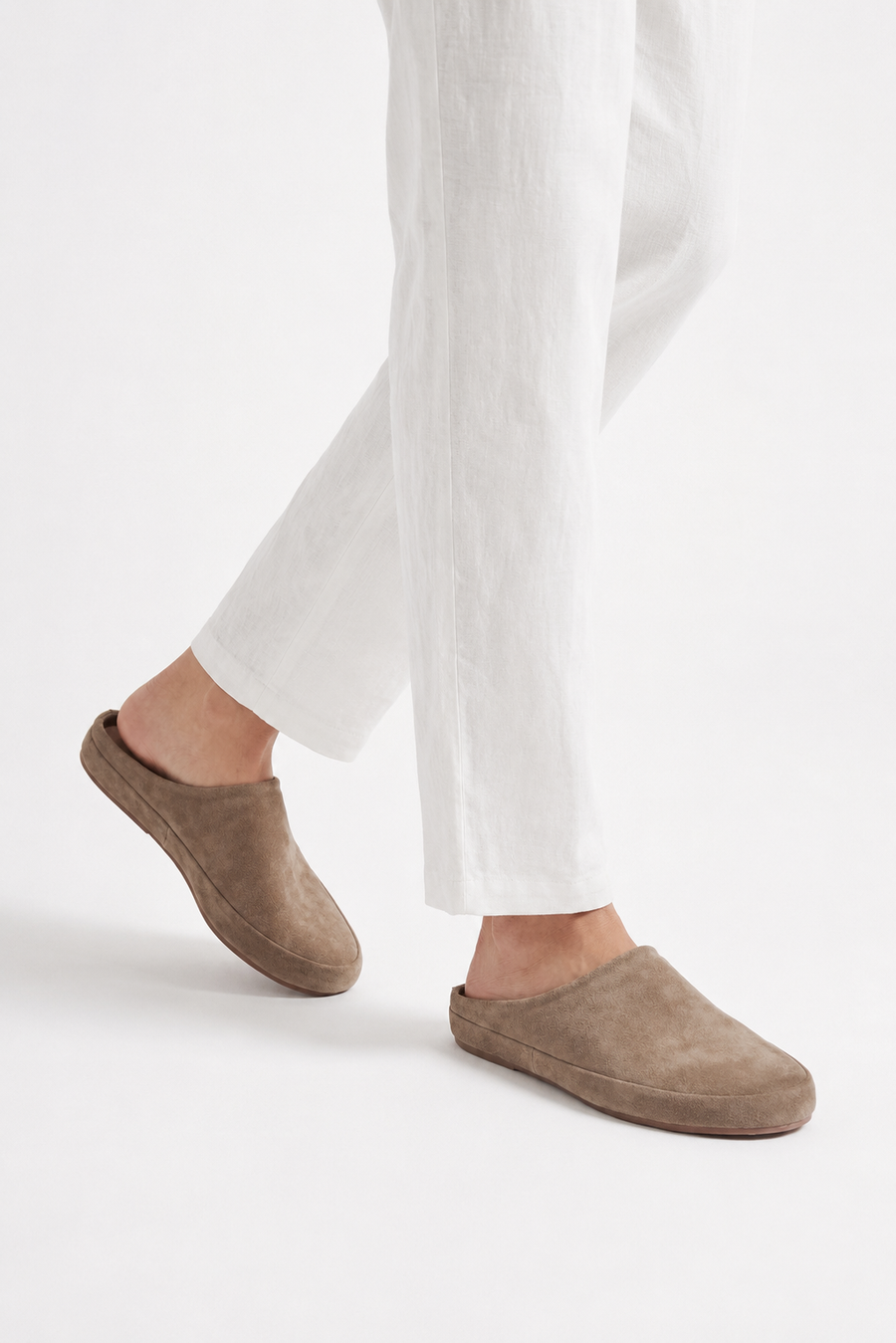 Closed-toe suede mule · Khaki — View 5